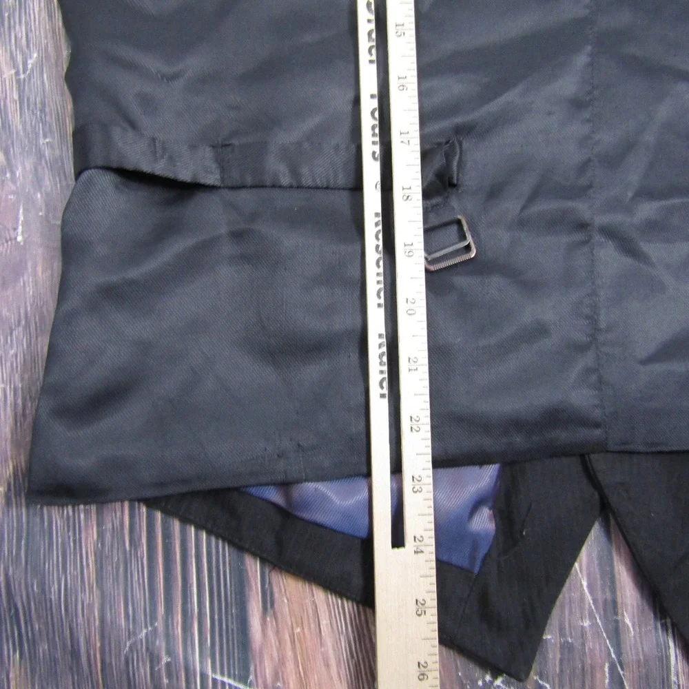 J.Ferrar Suit Vest Mens Medium Black Pinstripe Modern Fit Waistcoat 00178